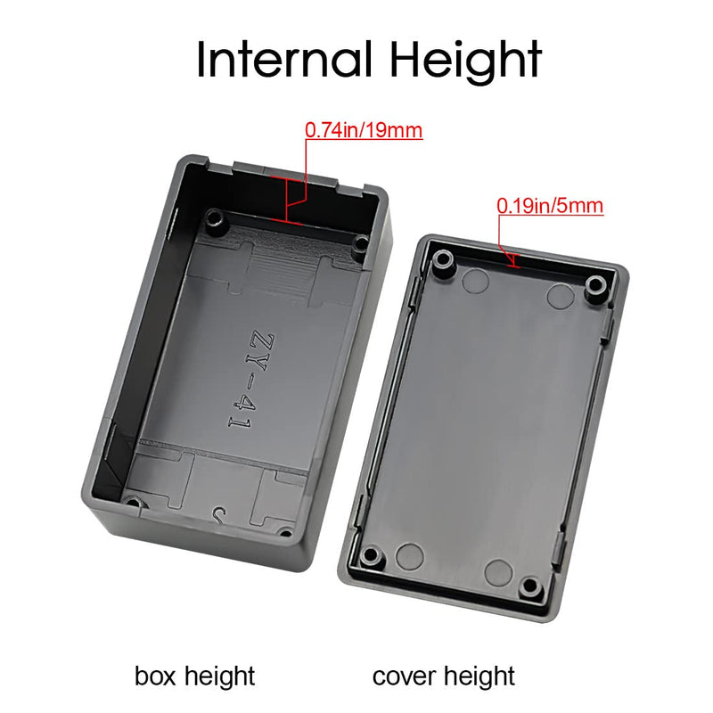 LeMotech Project Box, 5 Pieces ABS Electrical Box Small Junction Box for Electronics PCB Case,Electronic Hobby Box Black, Outside Size 2.8 x 1.7 x 0.9 inch (72x 42x 23 mm) 2.8" x 1.7" x 0.9"(5pc)