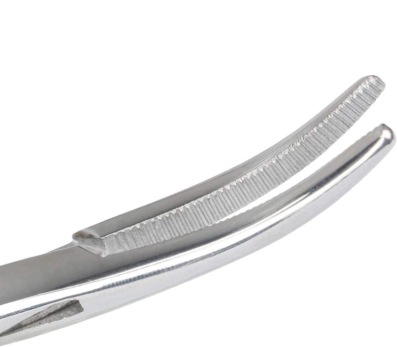 Fishing Forceps Curved and Straight 5” 2 Pcs Mosquito Forceps Forceps Tweezer, Clamps Fishing Forceps Set, Locking Small Forceps Stainless Steel Clamps Small Set 5" Silver