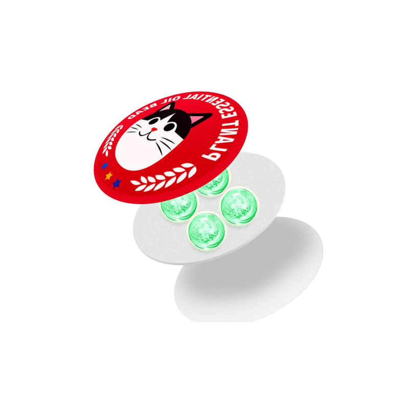 Cat Calming Pheromone Stickers (6 PCS), Natural Plant Essential Oil Diffuser Patches, Anxiety & Stress Relief for Cats, Vet Visits & Travel Essentials, 4-Bead Design for 72+ Hour Relief