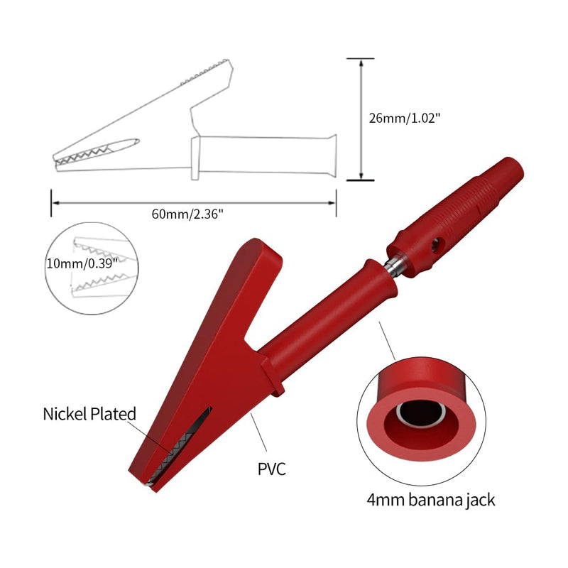 13pcs 4mm Banana PlugTest Leads Kit Digital Electrical Test Probes Set Fully Insulated Alligator Clips Test Tweezer Wire-Piercing Back Probe Pin 0079 13pcs