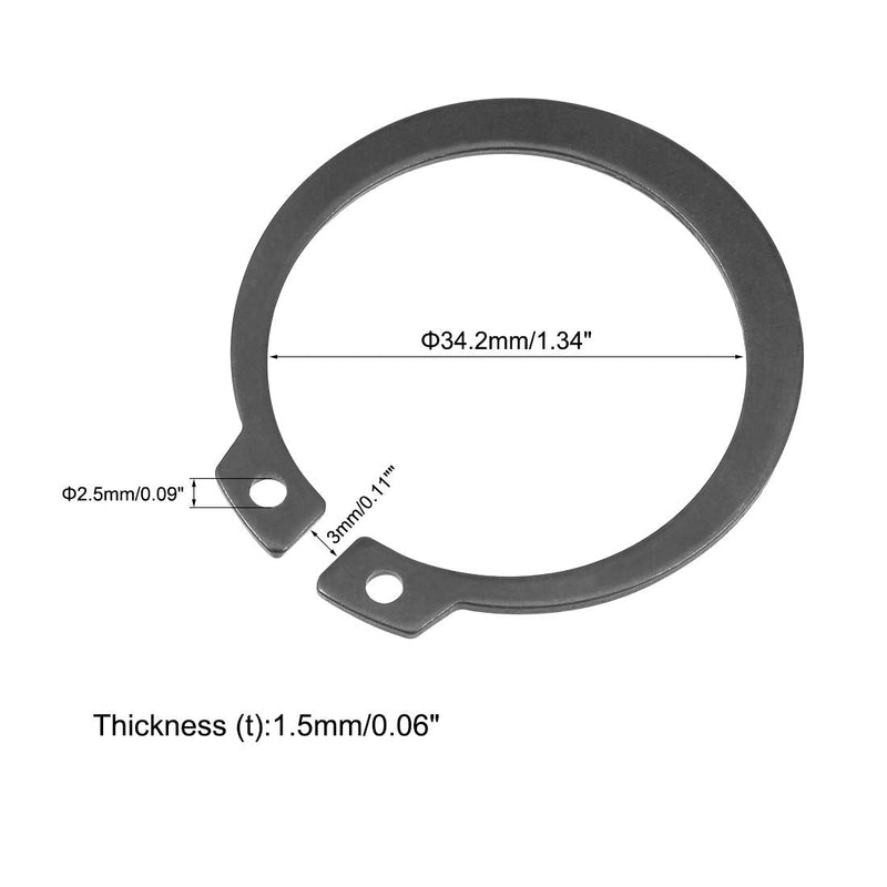 uxcell 41mm External Circlips C-Clip Retaining Shaft Snap Rings 65Mn 30pcs