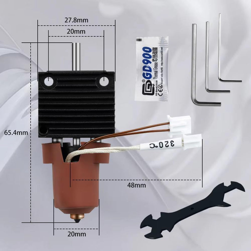 K1 Hotend Kit for Creality K1/K1 Max/K1C 3D Printer Extruder Hot End Kit with HeatSink,Thermal Glue, 0.4mm Hardened Steel Nozzle K1 Max Hotend Upgrade Kit