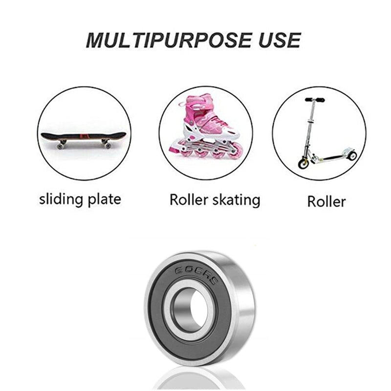 SHKI 20 Pcs 608 2RS Ball Bearings – Bearing Steel and Double Rubber Sealed Miniature Deep Groove Ball Bearings (8mm x 22mm x 7mm) (608 2RS) 608RS