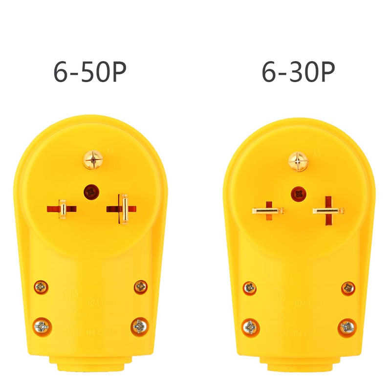 2-in-1 Nema 6-50P/6-30P Welder Plug, 30A/50A 250V Welder 3-Prong Male Plug, ETL Listed 30A Welder Plug, 50A 250V Welder Plug