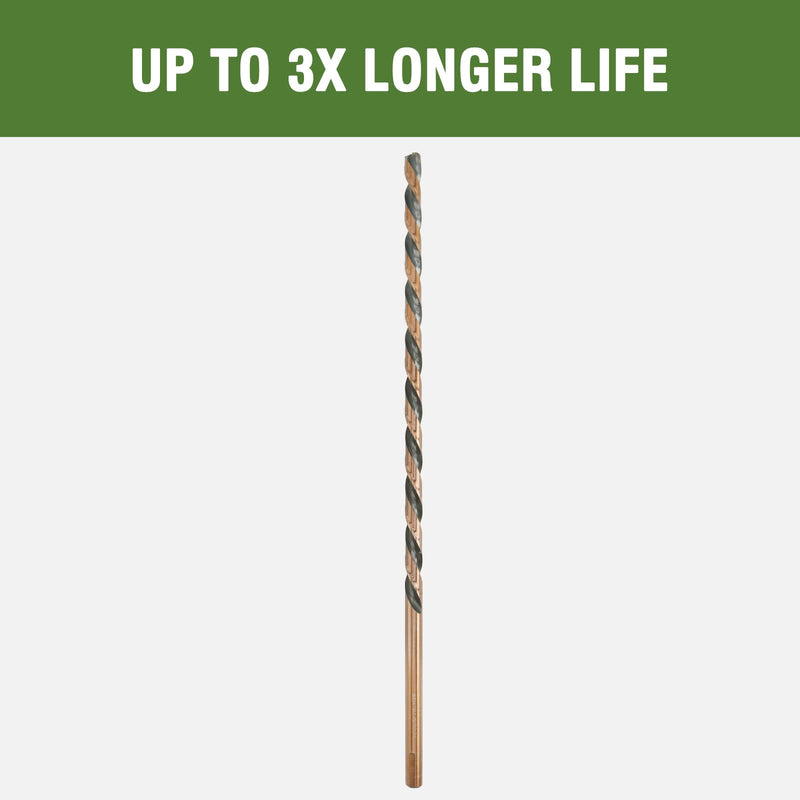 1/2 x 18 Inch Long Drill Bit M2 High Speed Steel Drilling for Wood and Metal, with 13 Inch Flute 1/2" x 18"