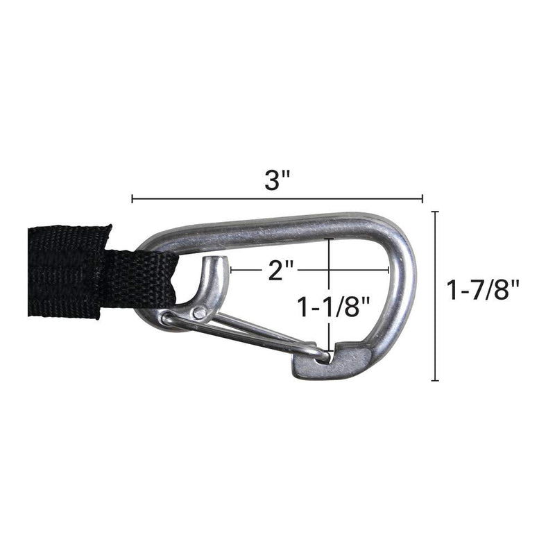 Extreme Max 3006.2888 BoatTector High-Strength Line Snubber & Storage Bungee, Value 2-Pack - 36" with Medium Hooks, Black