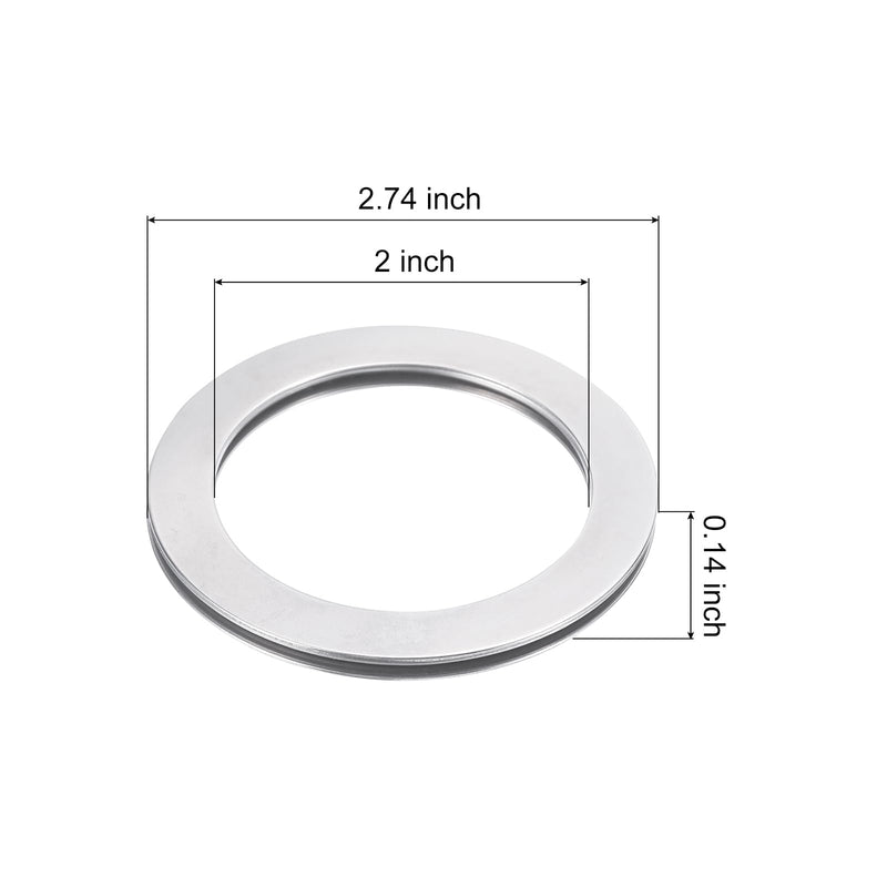 uxcell 2 Pcs NTA3244 2TRA Thrust Needle Roller Bearings with Washers, 2" ID, 2.74" OD, 0.14" Thk, for Lawn Mower Truck Power Steering, Chrome Steel (ABEC5) 2" x 2.74" x 0.14"