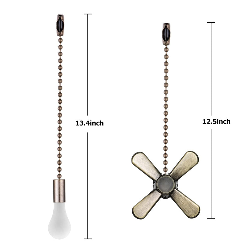 SmoTecQ Ceiling Fan Pull Chain Extender with Decorative Frosted Glass Bulb and Fan Cord, Fit All Standard 3mm Diameter Ceiling Fans and Light Fixtures Factory Pull (Bronze) Bronze