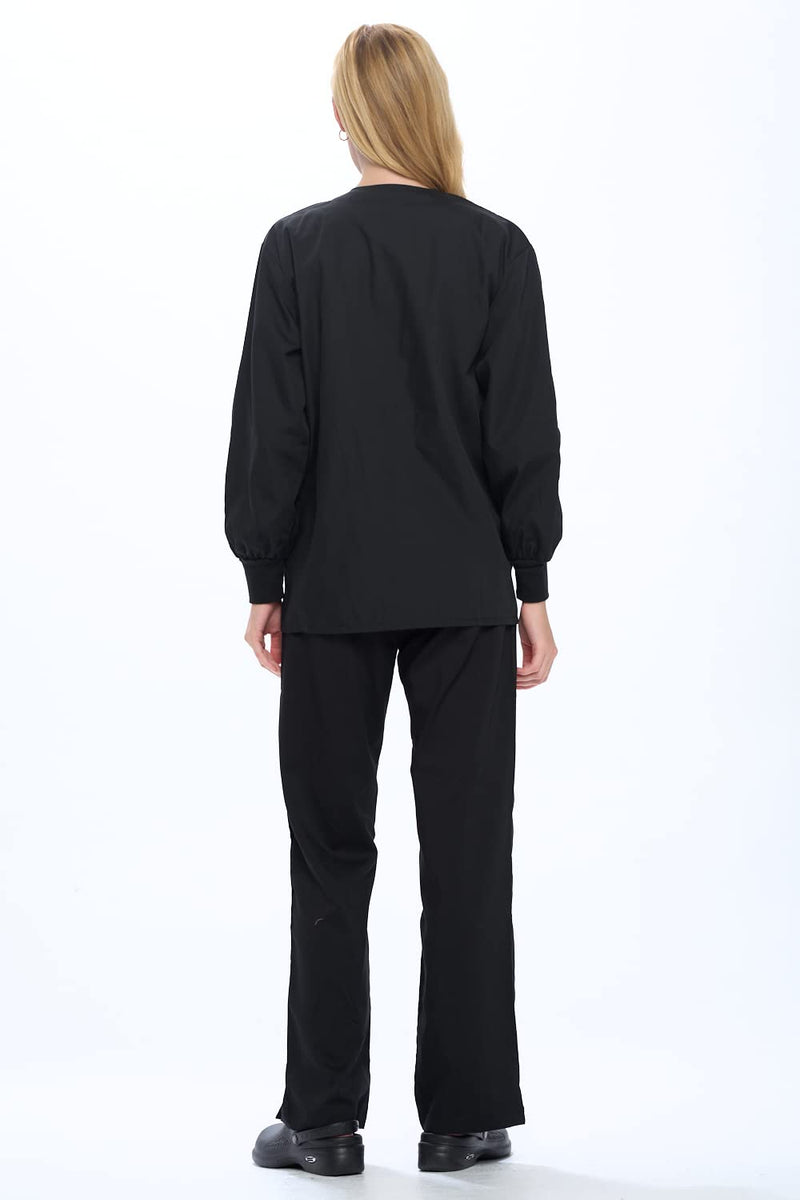 Natural Uniforms Warm Up Scrub Jacket Medium Black