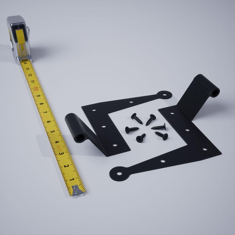 SteelTek L-Hinge with 1 1/2" Offset (Sold as Pair), 304 Stainless Steel, Powder Coated Black