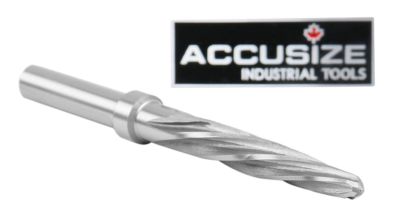 Accusize Industrial Tools High-Speed Steel Spiral Flute Aligning Reamer, 3/8" Cutting Diameter, 3/8" Shank Diameter, 0522-0038 3/8 in