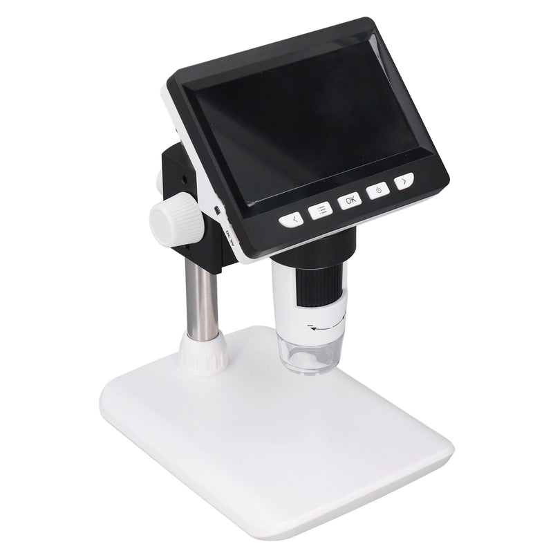 LCD Digital Microscope,4.3 Inch Screen 50x 1000x Magnification 2MP HD Camera 8 LED Light Metal Stand Rechargeable USB Microscope PCB Inspection Industrial Repair