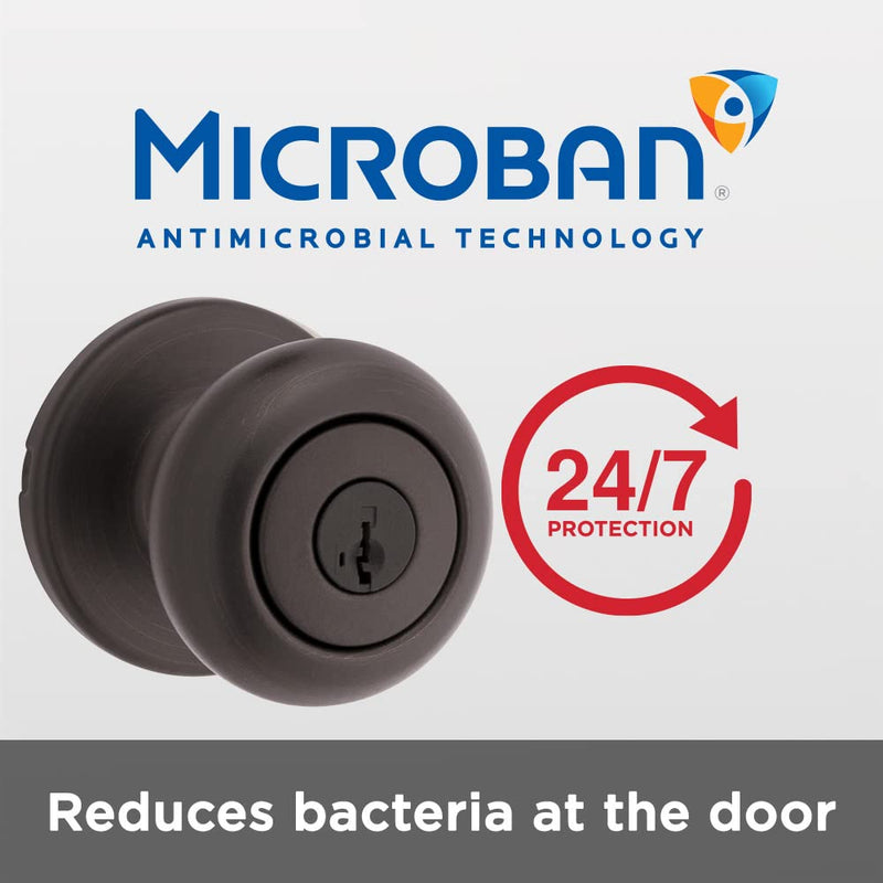 690 Cove Keyed Entry Knob and Single Cylinder Deadbolt Combo Pack featuring SmartKey in Venetian Bronze featuring Microban 1 Pack With SmartKey