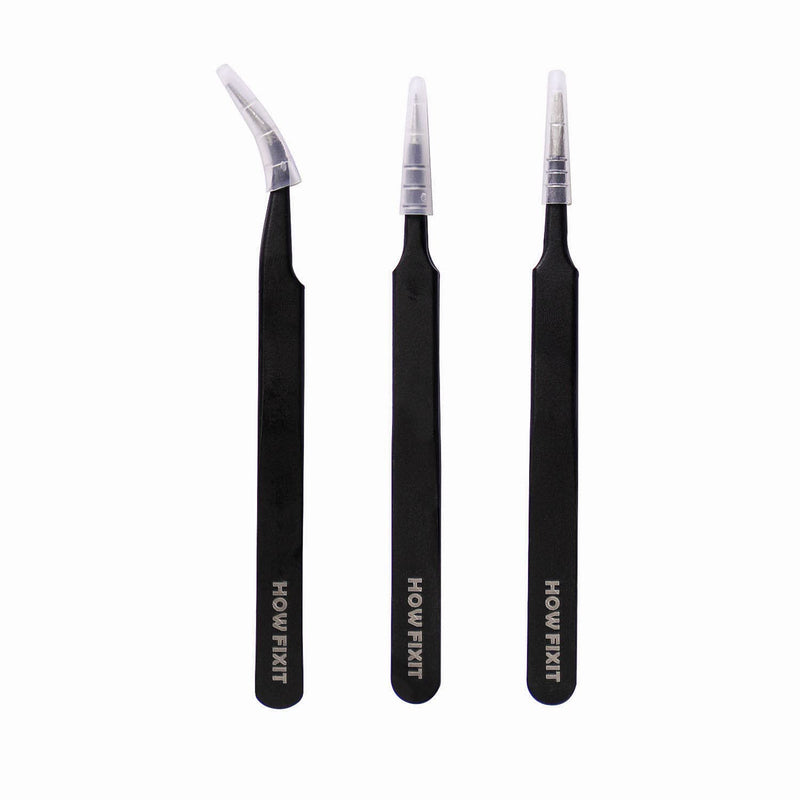 Precision Tweezers Set for Working with Small Parts, Anti-Static, Non-Magnetic, Acid-Proof, Anti-Corrosion, and Indispensable for Repair Electronics and Soldering