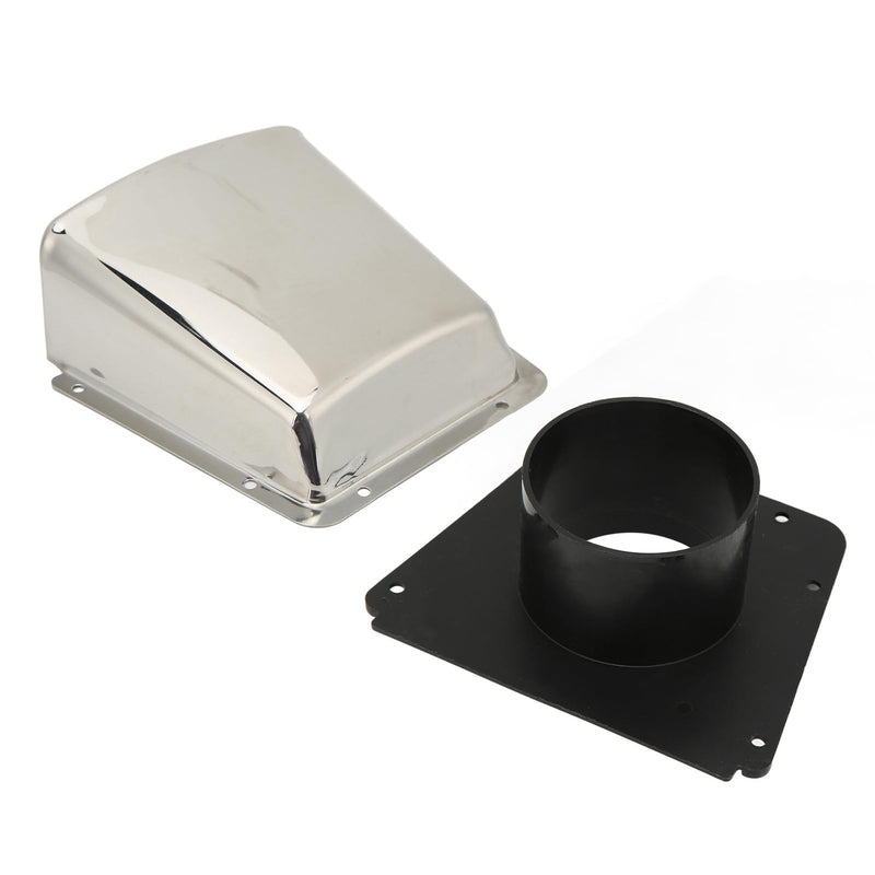 Astibym Boat Cowl Vent , Weatherproof High Strength Glossy 304 Stainless Steel Boats Cowl Ventilator with Nylon Base for Yachts Ships