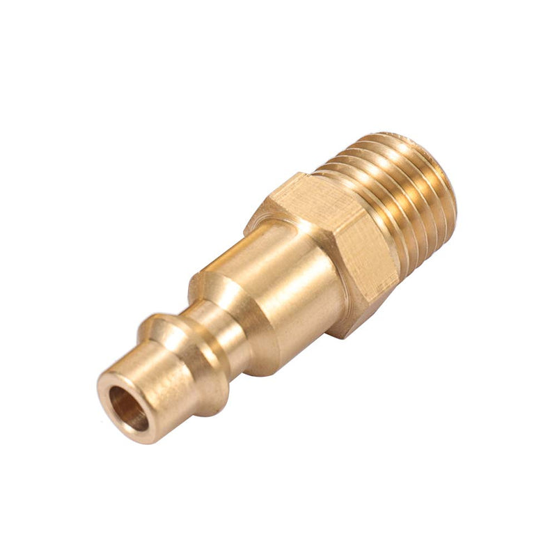 Brass 1/4-Inch NPT Male Industrial Air Hose Quick Connect Adapter,Air Coupler and Plug Kit,Air Compressor Fittings 10pcs (Male NPT) Male NPT