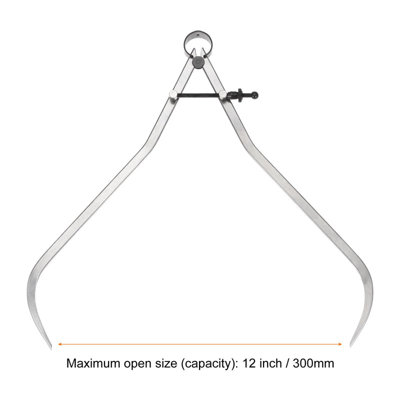 HARFINGTON Spring Joint Caliper 12 inch / 300mm Adjustable Spring Outside Caliper with Solid Nut for Wood Turning Lathe Work