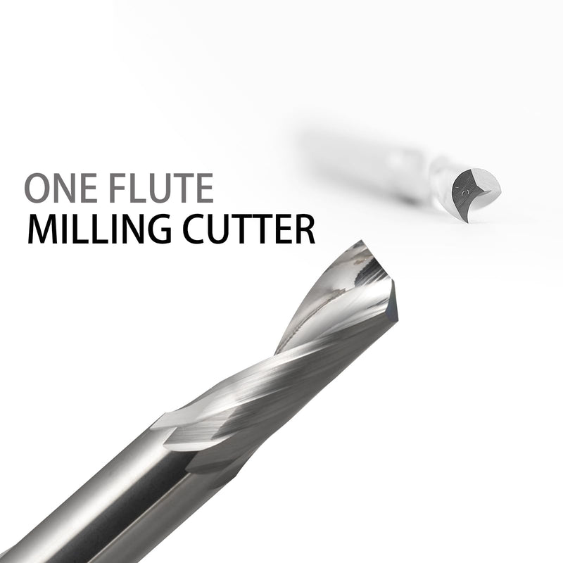 1/8 Single Flute Carbide Up Cut ,End Mill Single Flute Spiral Router Bit Milling Cutter with 1/8 Inch Cutting Diameter Router Bit Set for Aluminum Cutting Pack of 10 (3.175x3.175x10mm) 3.175x3.175x10mm