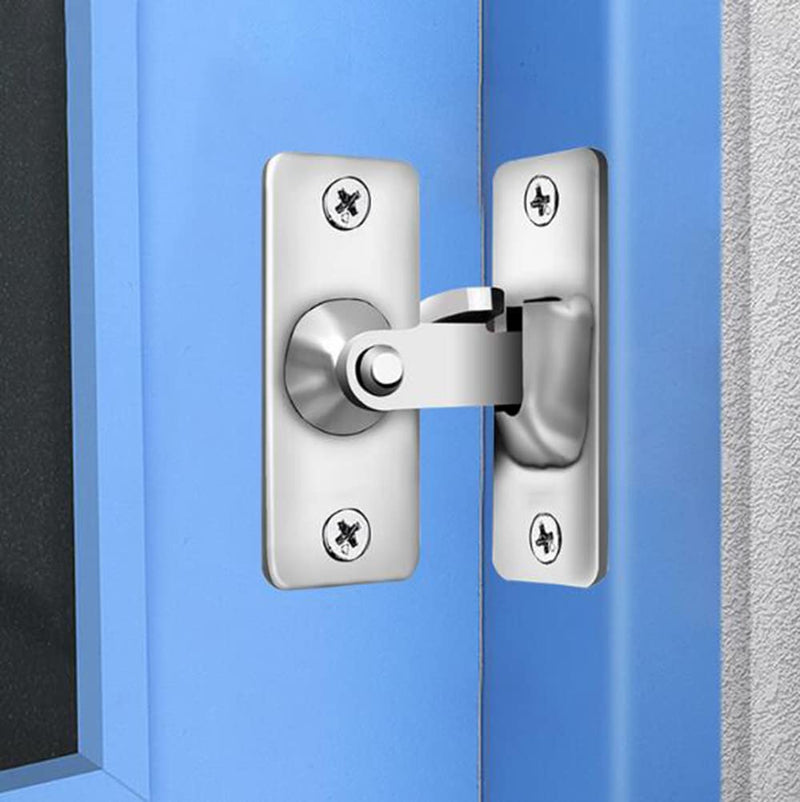 90 Degree Right Angle Door Lock Bolt Lock cam Lock Door and Window Sliding Lock Lever Bolt Storage Sliding Door Lock Pocket Special Door Lock (Silver)