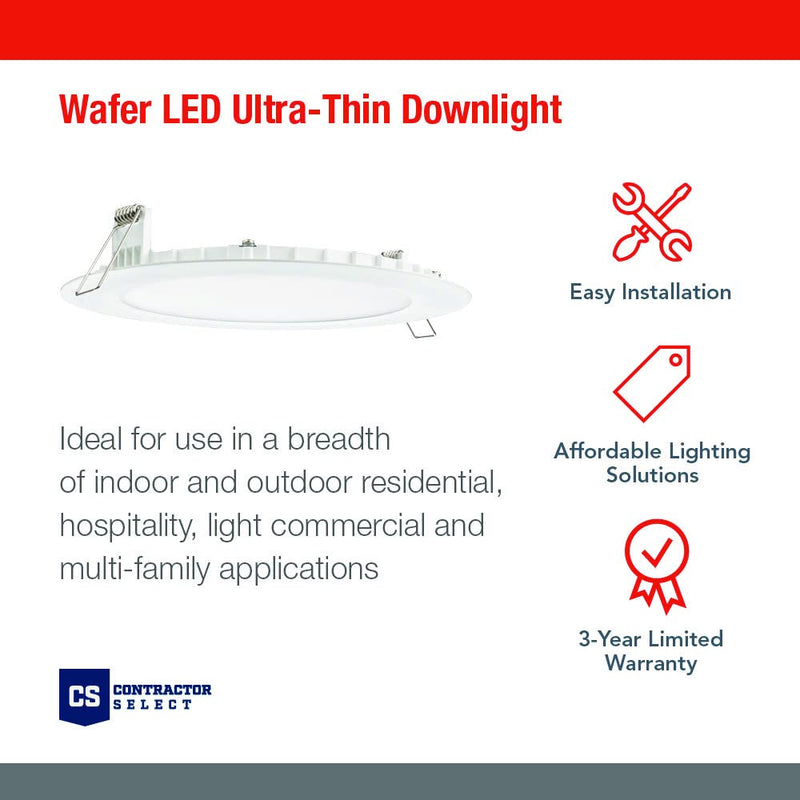 Juno WF4 SWW5 90CRI ORB M6 Round LED Wafer Downlight, 120 Volts, Switchable Color Temperature 2700K/3000K/3500K/4000K/5000K, Triac Dimming, 4-Inch Ultra Thin Trim, Oil Rubbed Bronze