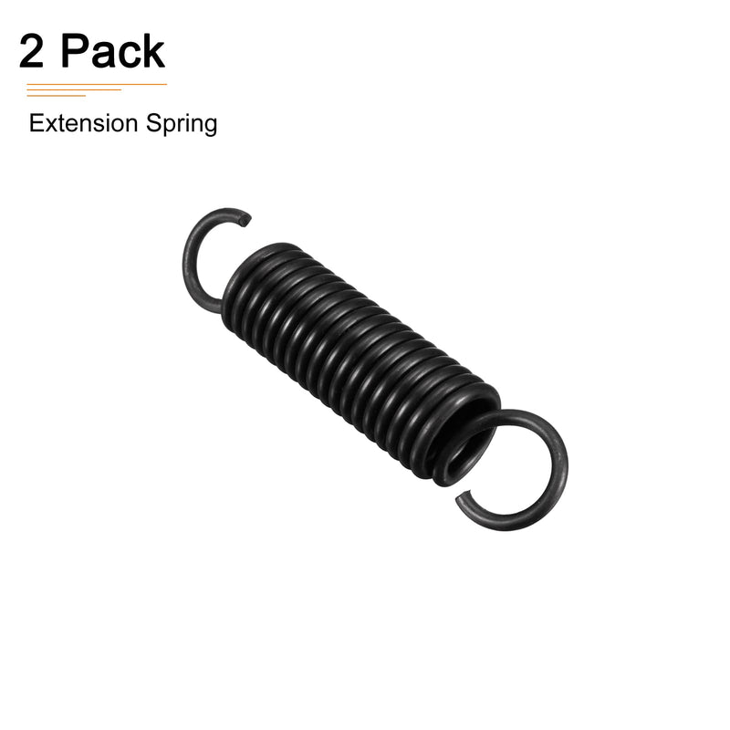 2.5x18x80mm(WxODxL) Extension Spring - 2Pack - Good for Home Repair Machinery - Manganese Steel Extended Compressed Spring - Black 2.5x18x80mm