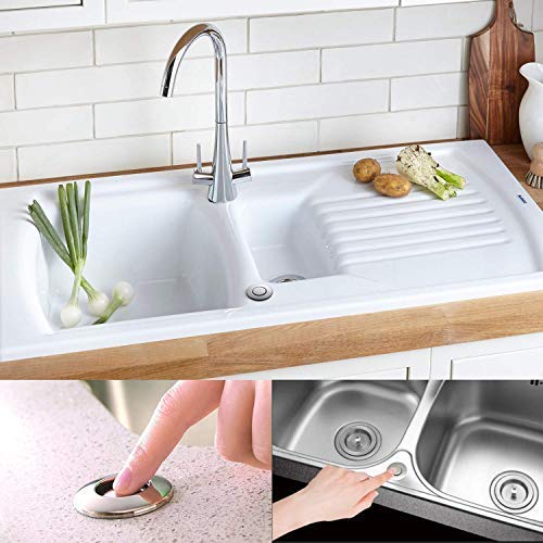 Garbage Disposal Air Switch Kit Sink Top Waste Disposal Long Stainless Steel Brushed Nickel On/Off Air Button Food and Waste Disposals Part by Etoolcity Single Outlet Long/2.7''