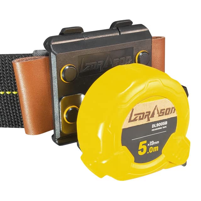 Tape Measure Holder, Drill Holster, Tactical Cordless Tool Belt Clip Holder, Holster with Belt Clip Hook,Small Electrician Tool Pouch with Clip Holster. Black Drill Holder with leather Pen holder