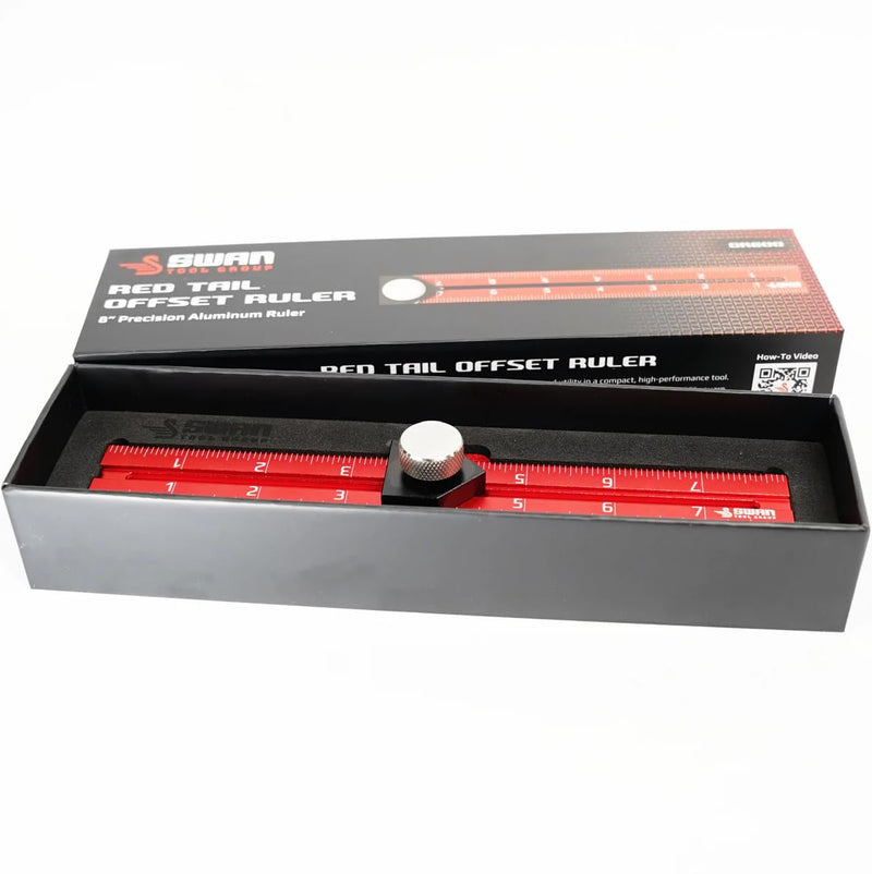 RED Tail Offset Ruler - Offset Marking Gauge, Woodworking Layout Tool for Cabinetry, Trim Work, General Layout and Windows and Doors