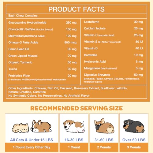 Probiotics for Dogs Soft Chews & Glucosamine for Dogs 180 Counts