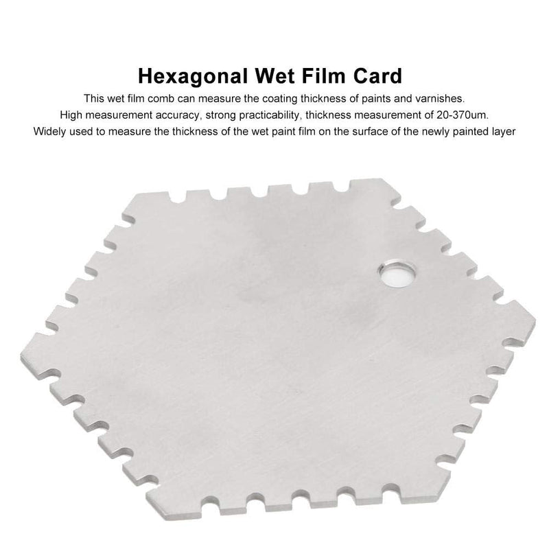Wet Film Comb CO100-1 Stainless Steel Hexagonal High Exactness Wet Film Thickness Gage Wet Film Comb Card Thickness Meter Architectural Coatings 20-370um