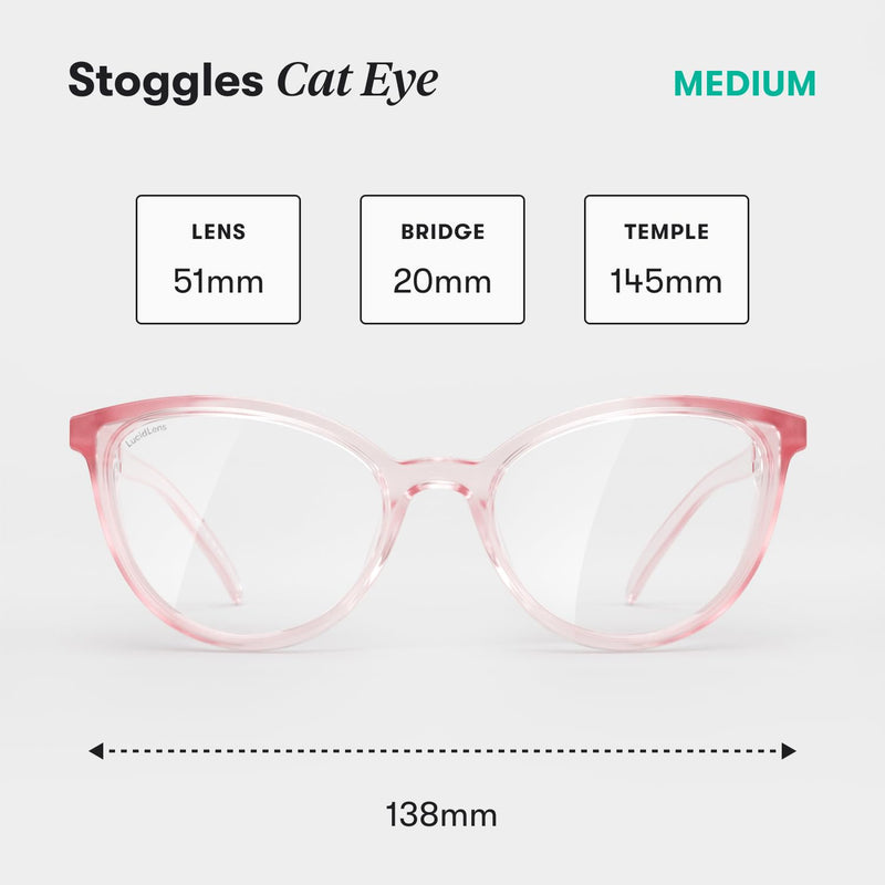 Stoggles Cat Eye Z87.1 Certified Safety Glasses, Blue-Light, UV Blocking Lens, Top & Side Shield, Anti-Fog, Stylish Eyewear Blush