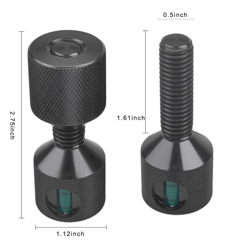 1-1/8" Two Hole Pins Built-in Level 6061 Aluminum 2 Hole Flange Alignment Pin with Anodized Oxide Black Finish 4Pcs 4