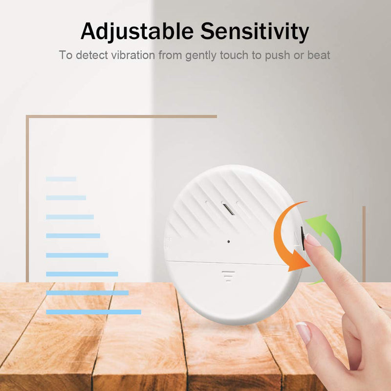 Wsdcam Glass Break Sensor Alarm 125dB Ultra-Slim Wireless Glass Break Detector Window Alarm Vibration Sensor for Home Window and Door Security (8) 8