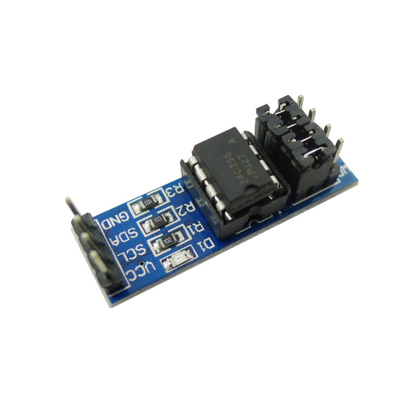 3PCS EEPROM Memory Module AT24C256 Chip I2C Serial Interface Data Storage Memory Module Onboard 8P Chip Holder with Onboard LED Indicator