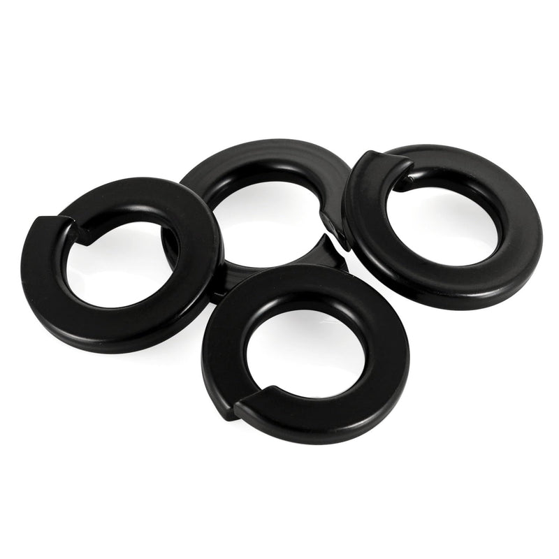 M6 Black Spring Lock Washer, 304 Stainless Steel, Black Coating Split Lock Washer Elastic Gasket, for Screws Fasteners, 50 PCS M6