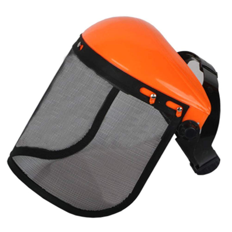 Mesh Safety Helmet, Full Face Safety Helmet Hat Shield Protect with Mesh Visor for Industrial Chainsaw Gardening Logging Brushcutter Forestry Shield Protection, Mesh Mower Helmet (Red)