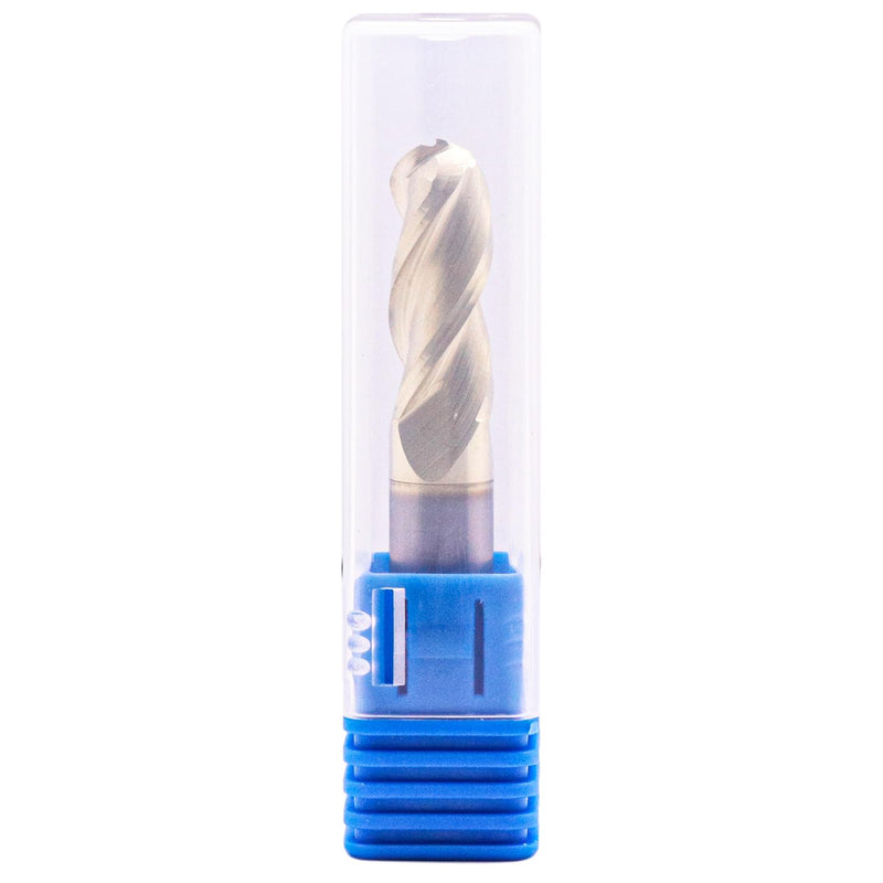 3/8" 3 Flute Solid Carbide Ball Nose End Mill for Aluminum, ZrN Coated | 37 Degree Helix, 3/8" Cutting Diameter, 3/8" Shank Diameter, 1" Length of Cut, 2-1/2" Overall Length 3/8 in
