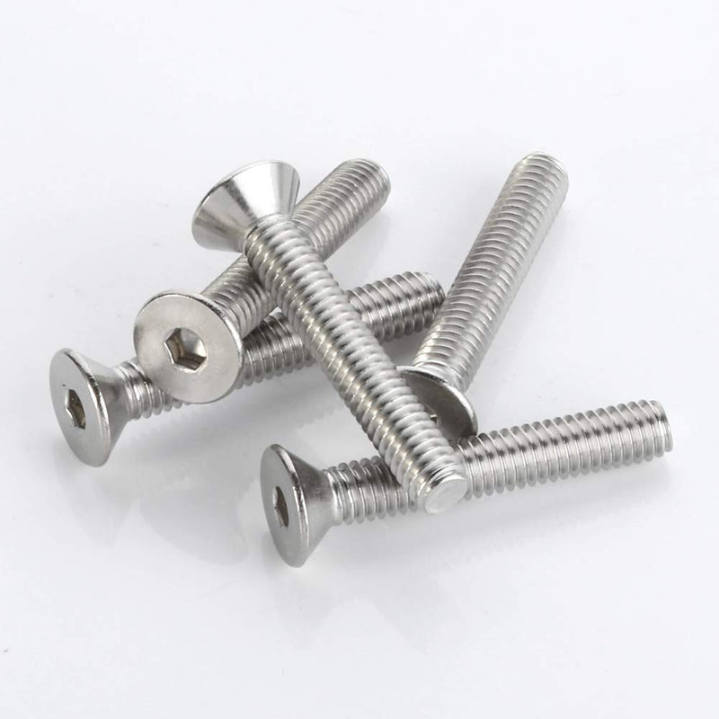 1/4-20 x 1" Flat Head Socket Cap Screws, Allen Socket Drive, Stainless Steel 18-8 (304), Full Thread, Bright Finish, 25 PCS 1/4-20 x 1"