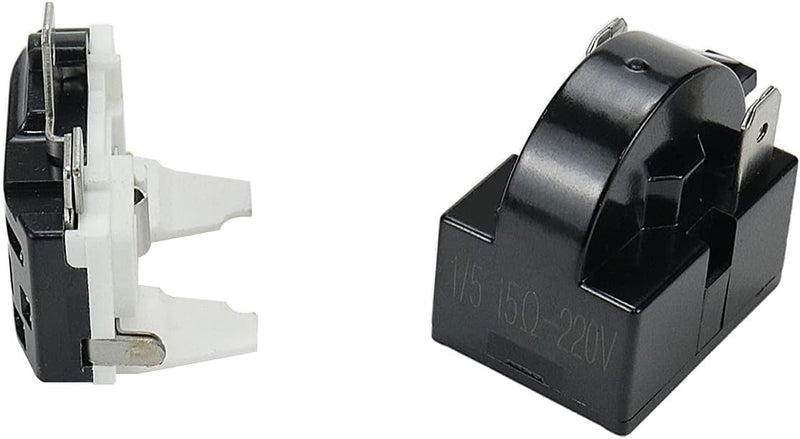 6 pcs Compresso QP2-4.7 PTC Starter Relay 2 Pin Refrigerator Starter Relay and 6750C-0005P Overload Protector Compatible with Refrigerator Compressor