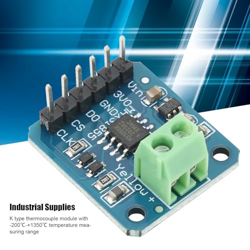 Garosa K Type Thermocouple Module, Digital SPI Temperature Sensor with 14 Bit Resolution 3 to 5V DC Input 200℃ to 1350℃ Range for MKS SBASE Plastic 20.3mm 5PCS