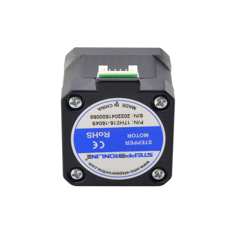 STEPPERONLINE Nema 17 Stepper Motor Bipolar 1.5A 42Ncm 42x42x38mm 1.8deg 4 Wires with 1m Cable and Connector (1 Pack) Black-1.8°