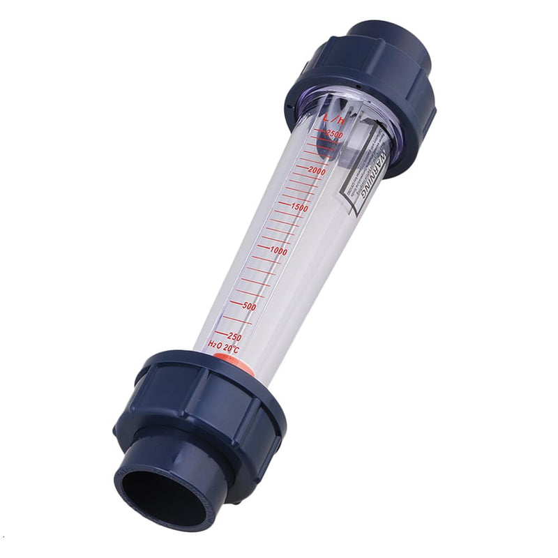 Inline Liquid Flowmeter, Fluids Flowmeter with AS Plastic Cylindrical Body Works with DN25 1" Pipe Connection (250~2500L/H) 250~2500L/H