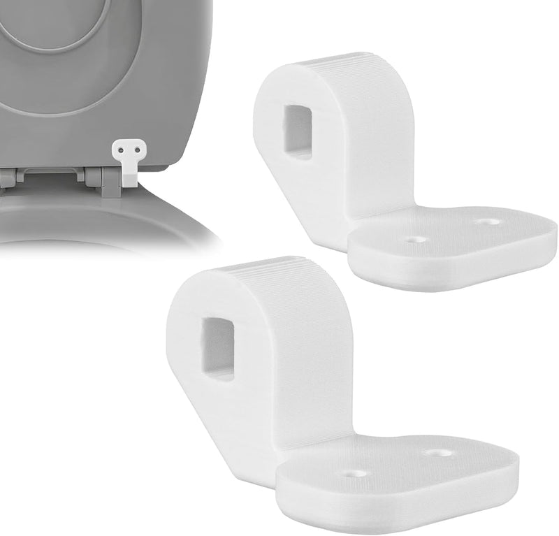 Replacement for Toilet Seat Hinges Compatible with Bemis/NextStep2 – Toilet Seat Hinge Bracket, Easy No-Tool Installation 2-Pack (White) White