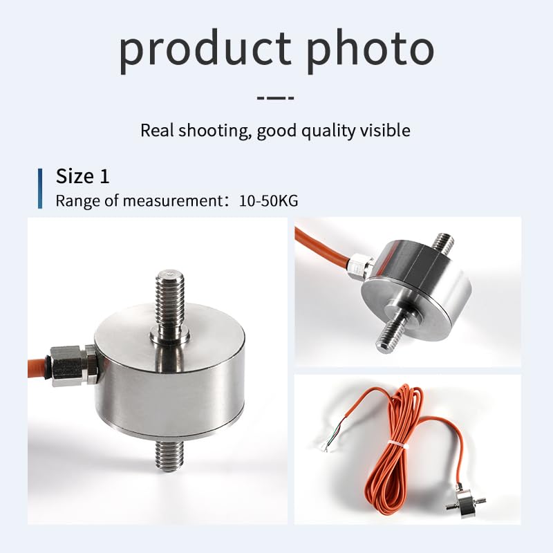 Load Cell Force Sensor, 0.1% High Precision Stainless Steel Tension Compression Sensor for Industrial Weighing & Force Measurement with 3m Cable (0-20KG) 20KG