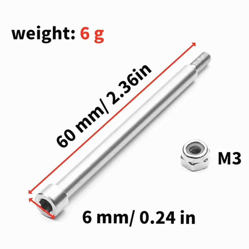 4Pcs Steel 4X56mm Threaded Hinge Pins A-arm Pins 70510 & M3 Nut for 1/5 X-Maxx XMAXX RC Car Upgrades Part (Silver