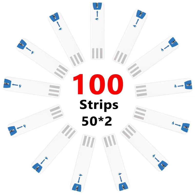 Blood Glucose Test Strips ONLY For Blood Glucose Testing With PharmacyChoice Meter 2 Bottles of 50 Pcs