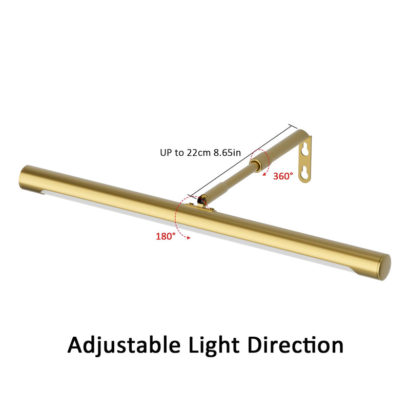Picture Lights for Paintings Plug in, 16" Adjustable LED Gold Picture Light Art Light, Remote Control Gallery Painting Wall Light for Picture Display Dartboard Art Work (Gold)