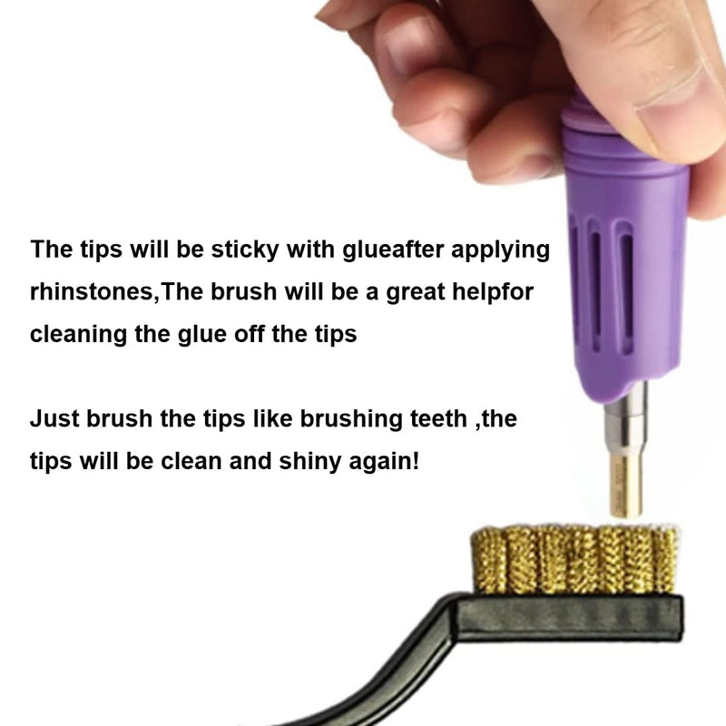 Hotfix Rhinestone Applicator, 7 in 1 Professional Iron-on DIY Hot Fix Tool Rhinestone Setter Applicator Wand Crystal Gem Tool Kit with 7 Different Sizes Tips and Support Stand (Purple) American Standard1