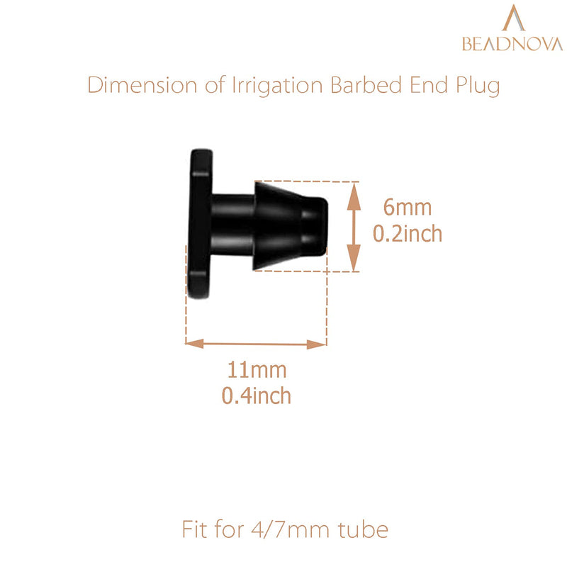 BEADNOVA Drip Irrigation Connectors 30 Pcs 1/4 Inch Barbed Connector Drip Line Plugs End Plugs Irrigation Connectors for 1/4 Inch Drip Tubing Water Tubing Gardening Irrigation Supplies (30pcs) 30pcs