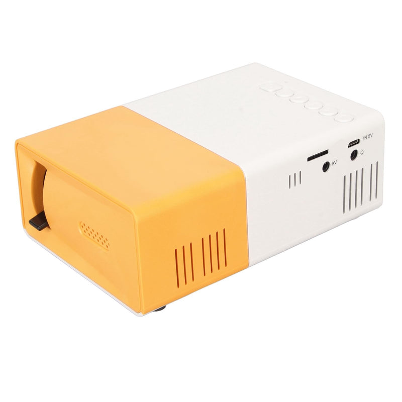 Mini Projector 1080P Support AV VGA HD USB Remote Control, Portable, Compact Size, Rich Interface, Up to 60in Projection Size, 800:1 Contrast Ratio